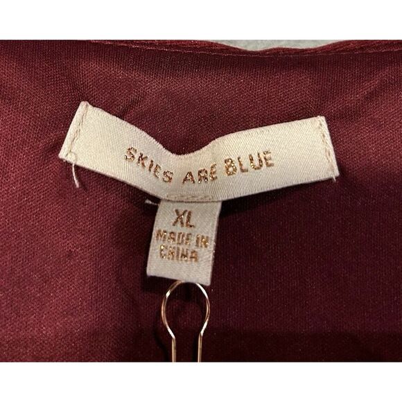 Skies Are Blue Bodysuit Womens XL Red Sequins Evening party Sparkly Mermaid Core - Picture 7 of 8